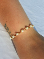 White Pearl Wrapped Bracelet