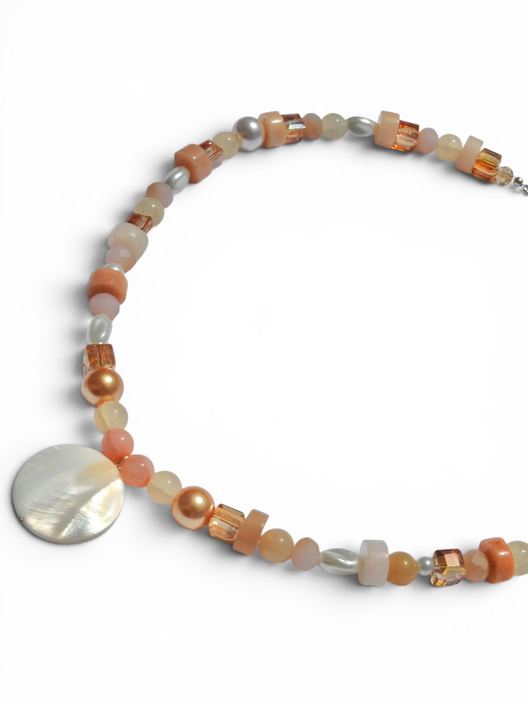 Peachy Beaded Necklace