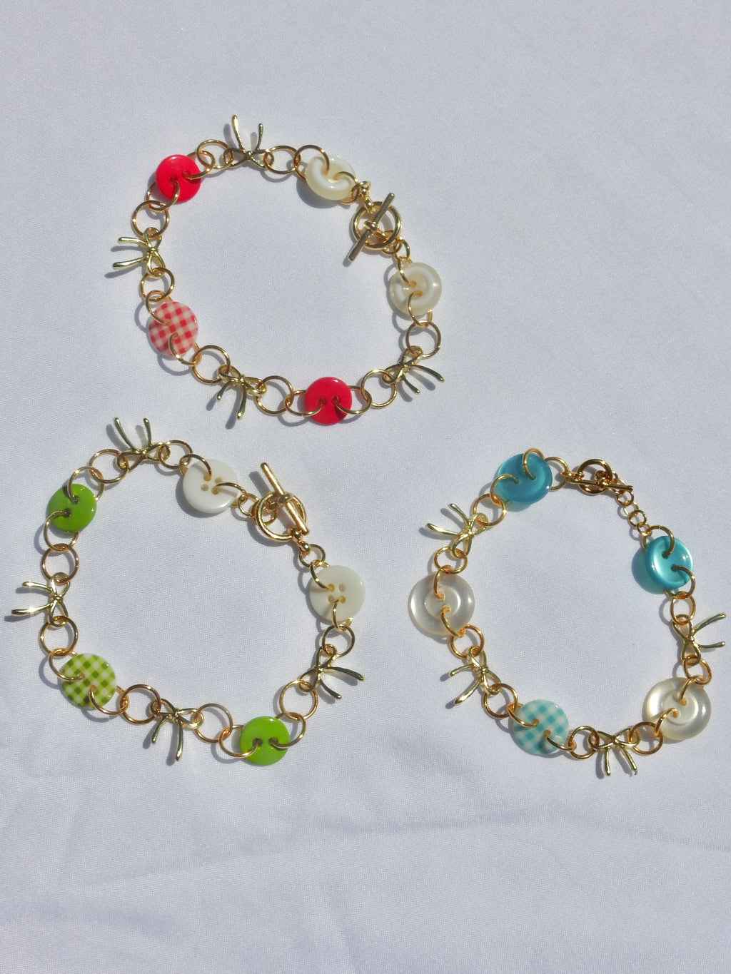 Buttons & Bows Plaid Bracelet