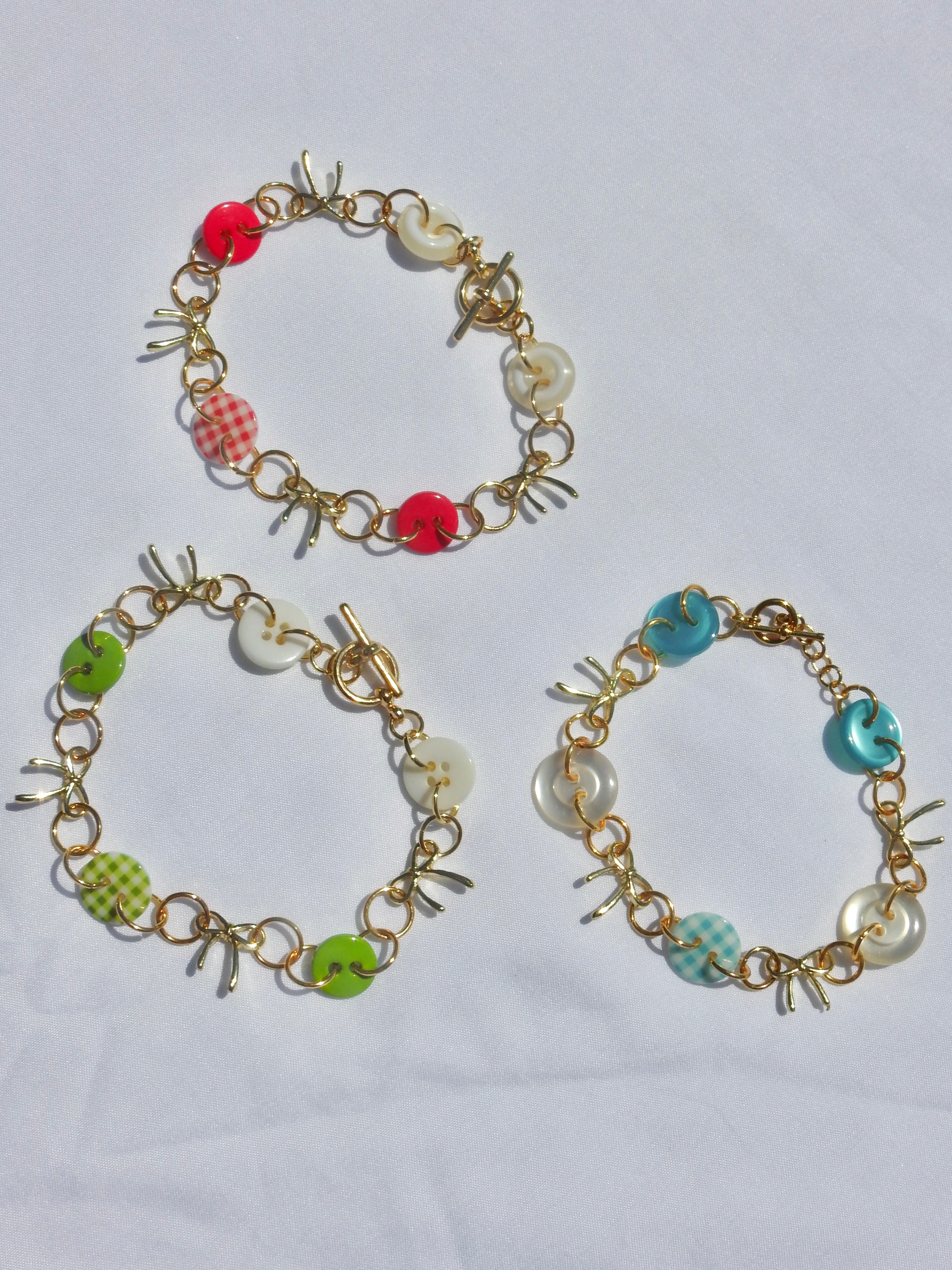 Buttons & Bows Plaid Bracelet