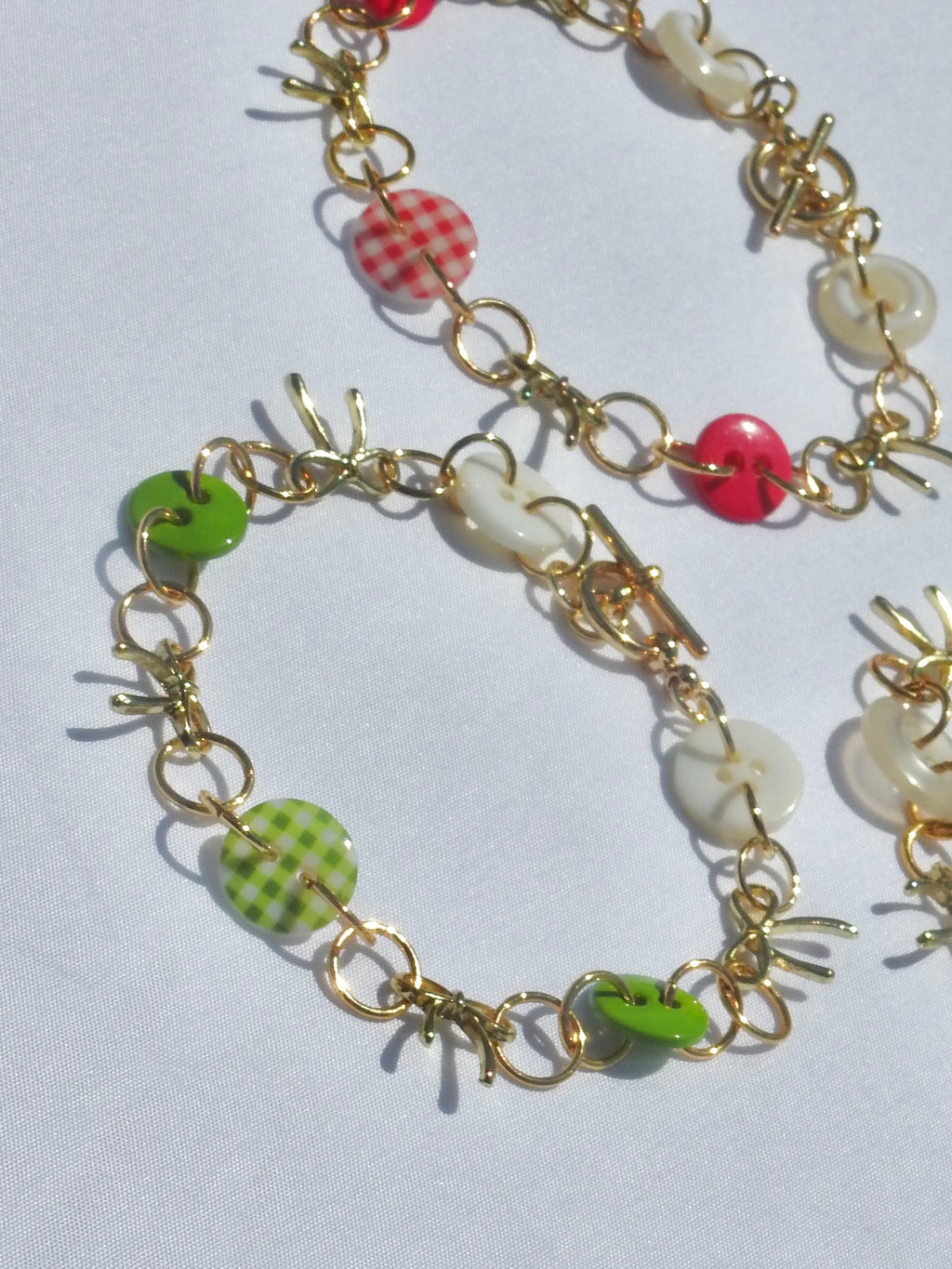 Buttons & Bows Plaid Bracelet