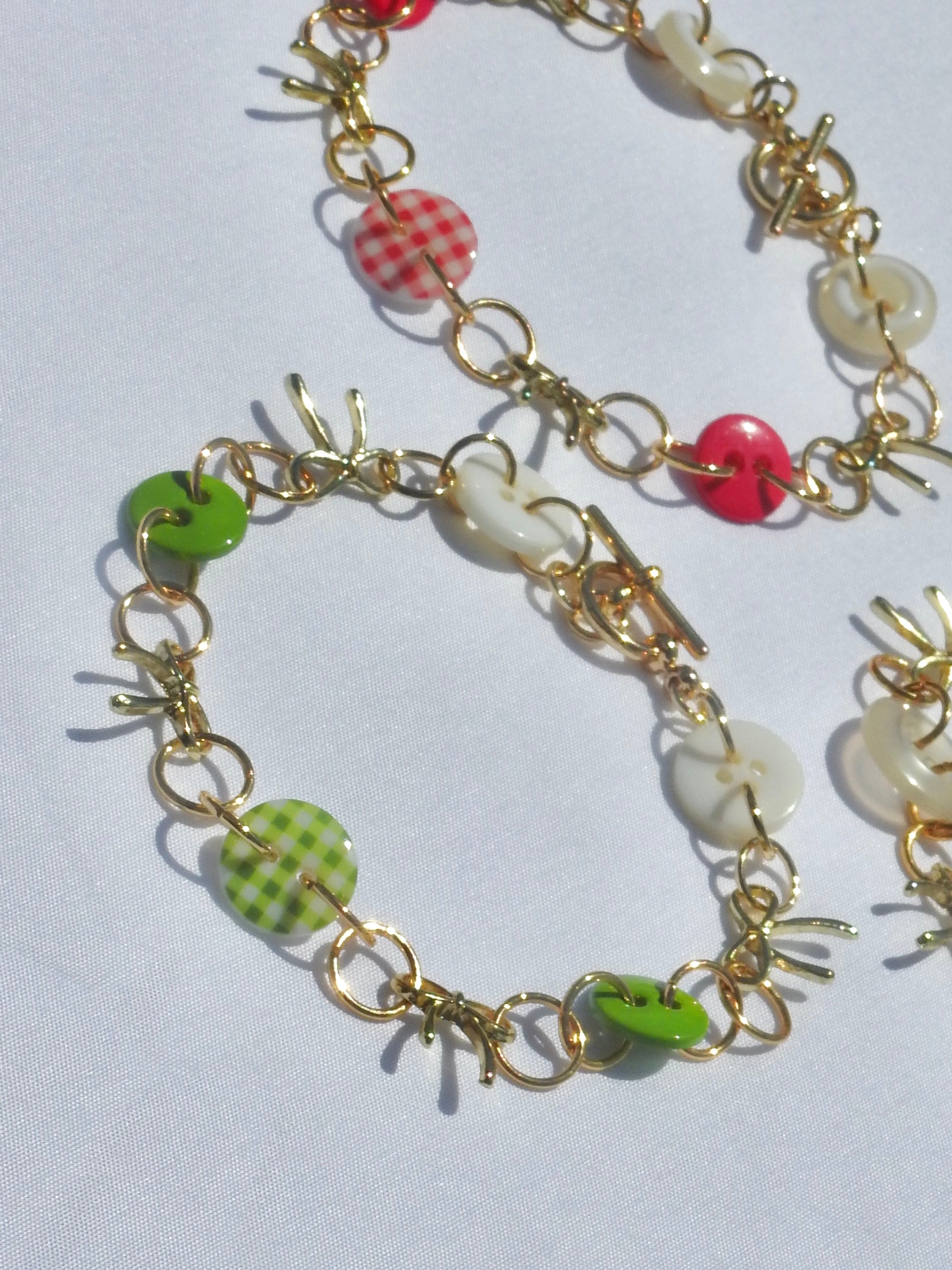 Buttons & Bows Plaid Bracelet