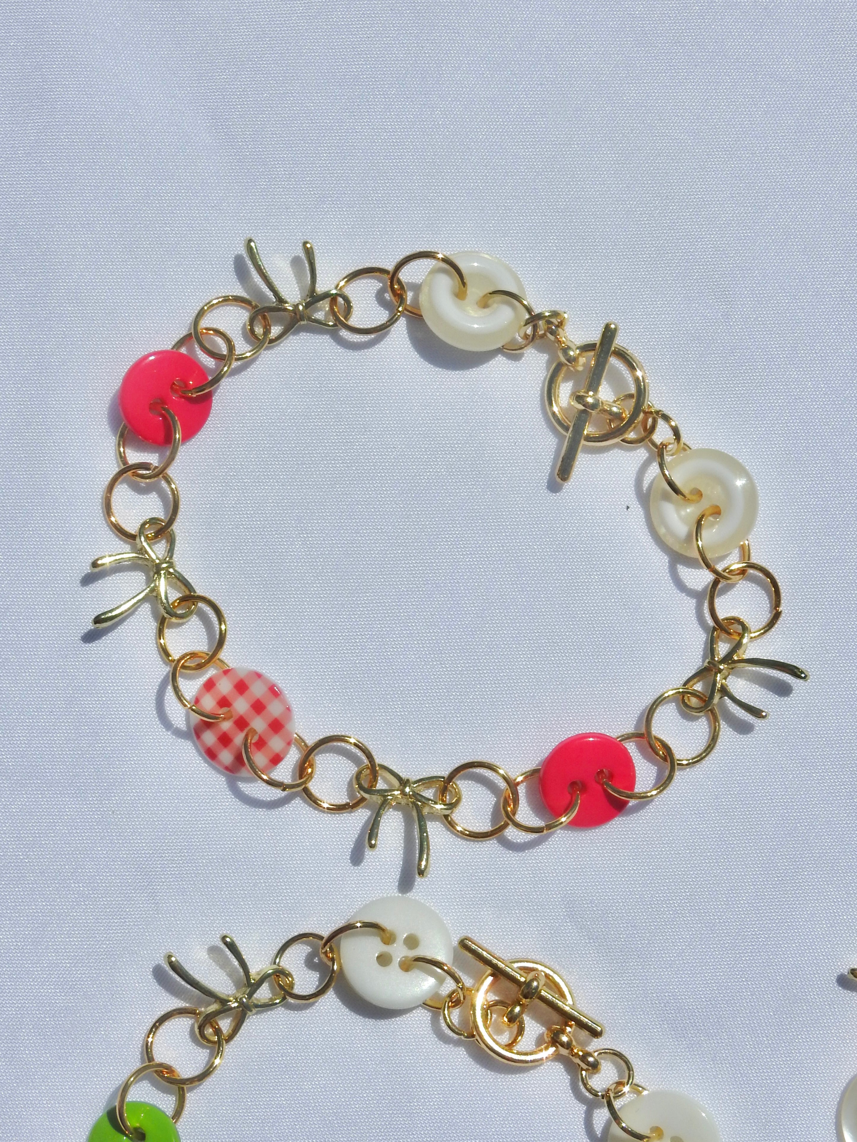 Buttons & Bows Plaid Bracelet