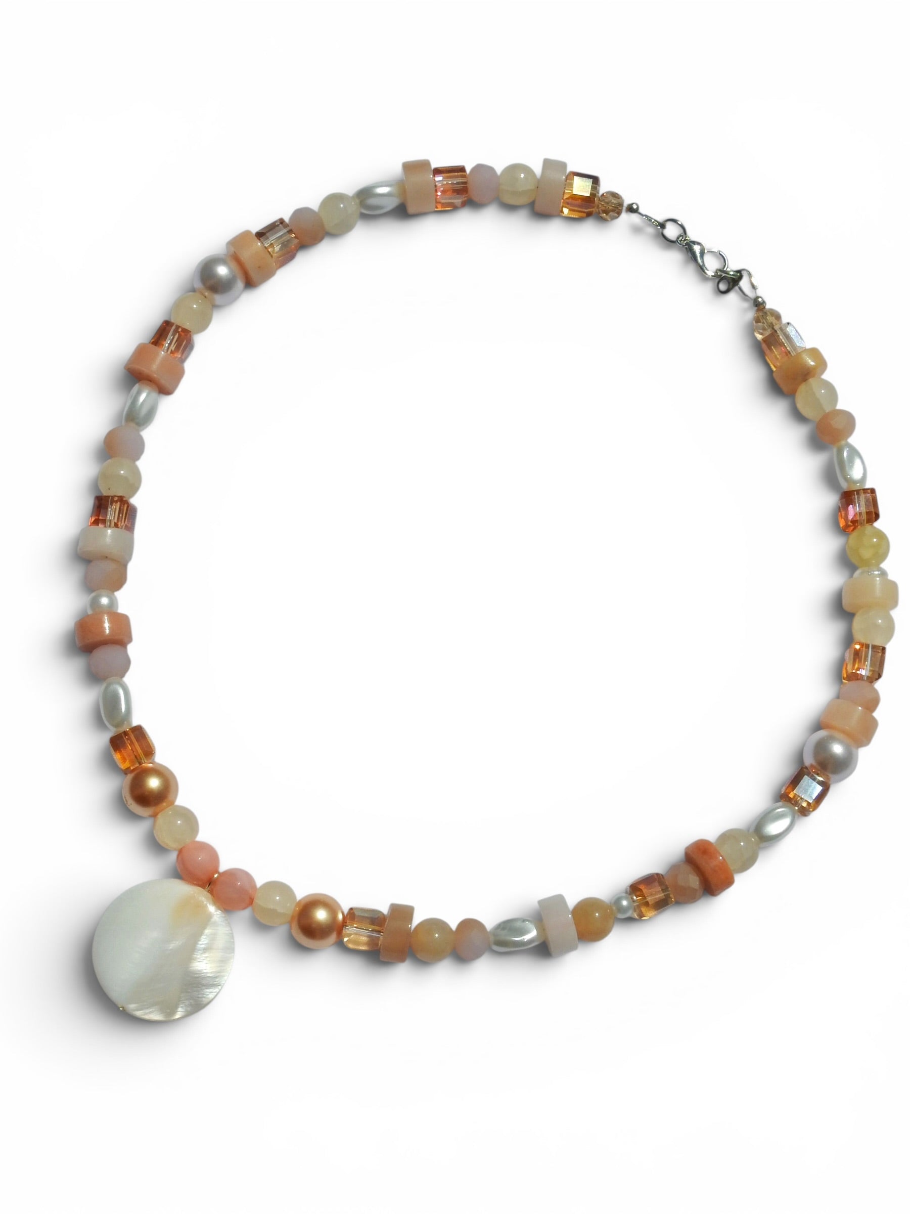 Peachy Beaded Necklace