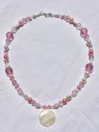 Blush Pink Beaded Necklace