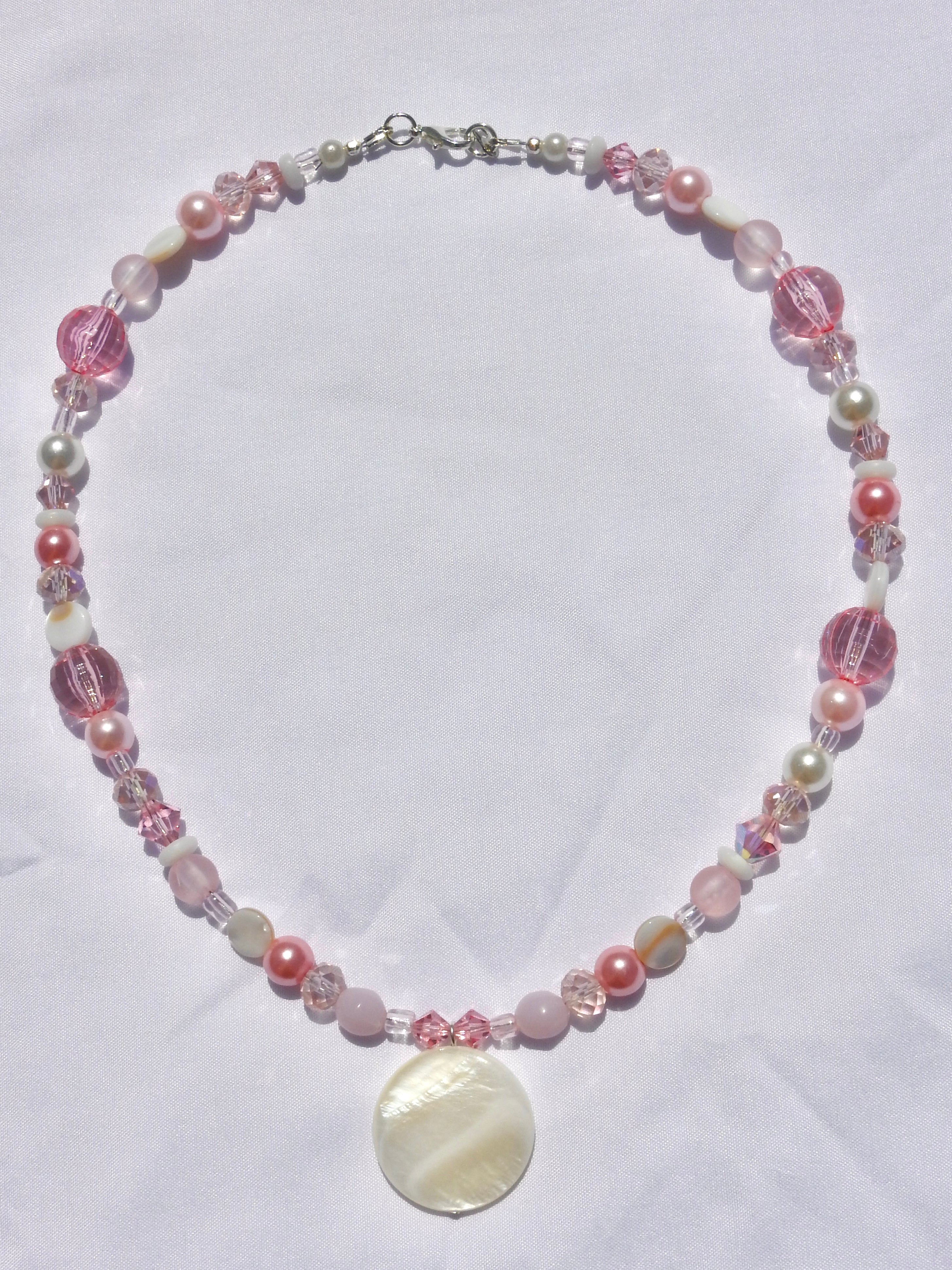 Blush Pink Beaded Necklace