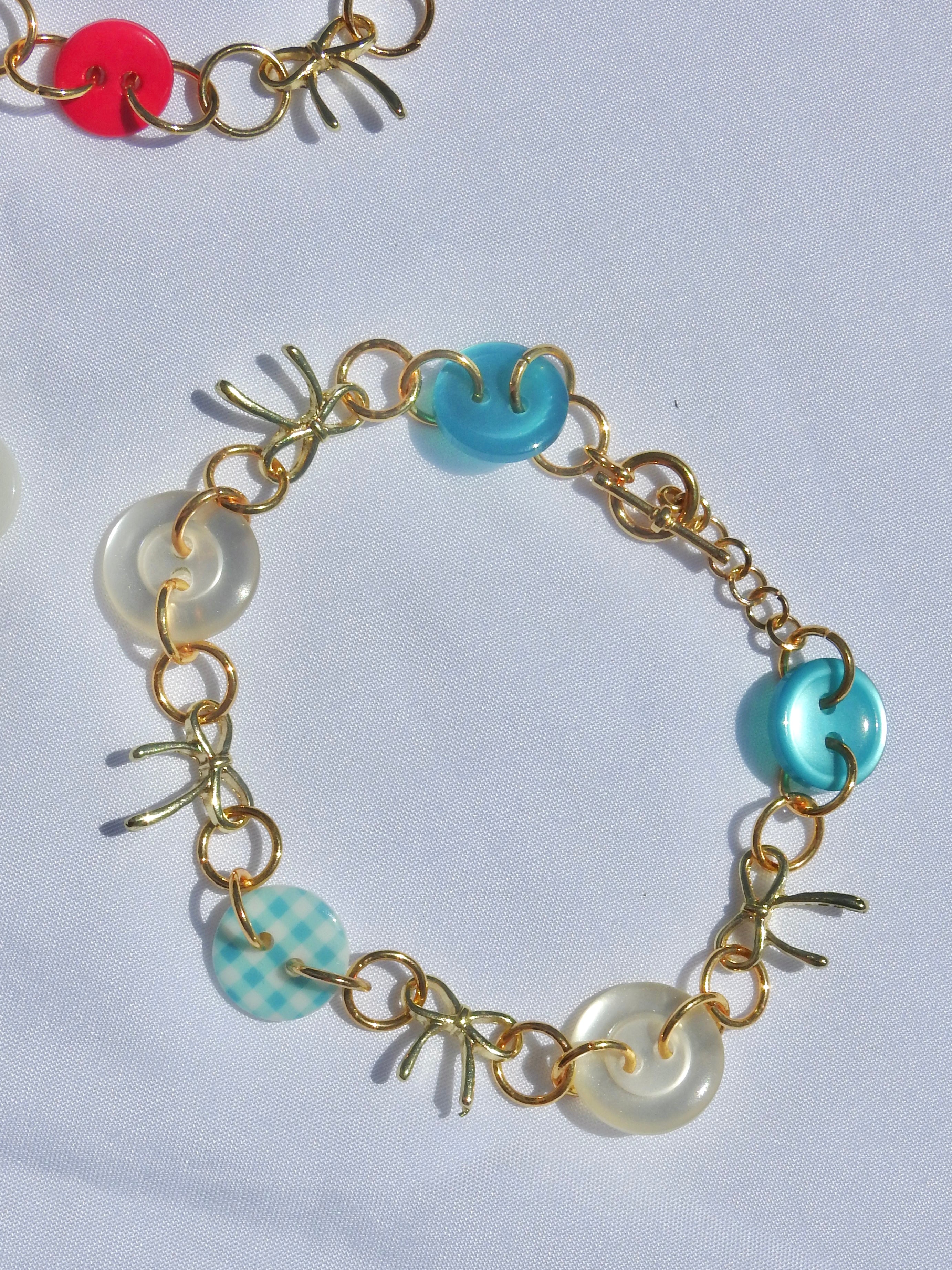 Buttons & Bows Plaid Bracelet