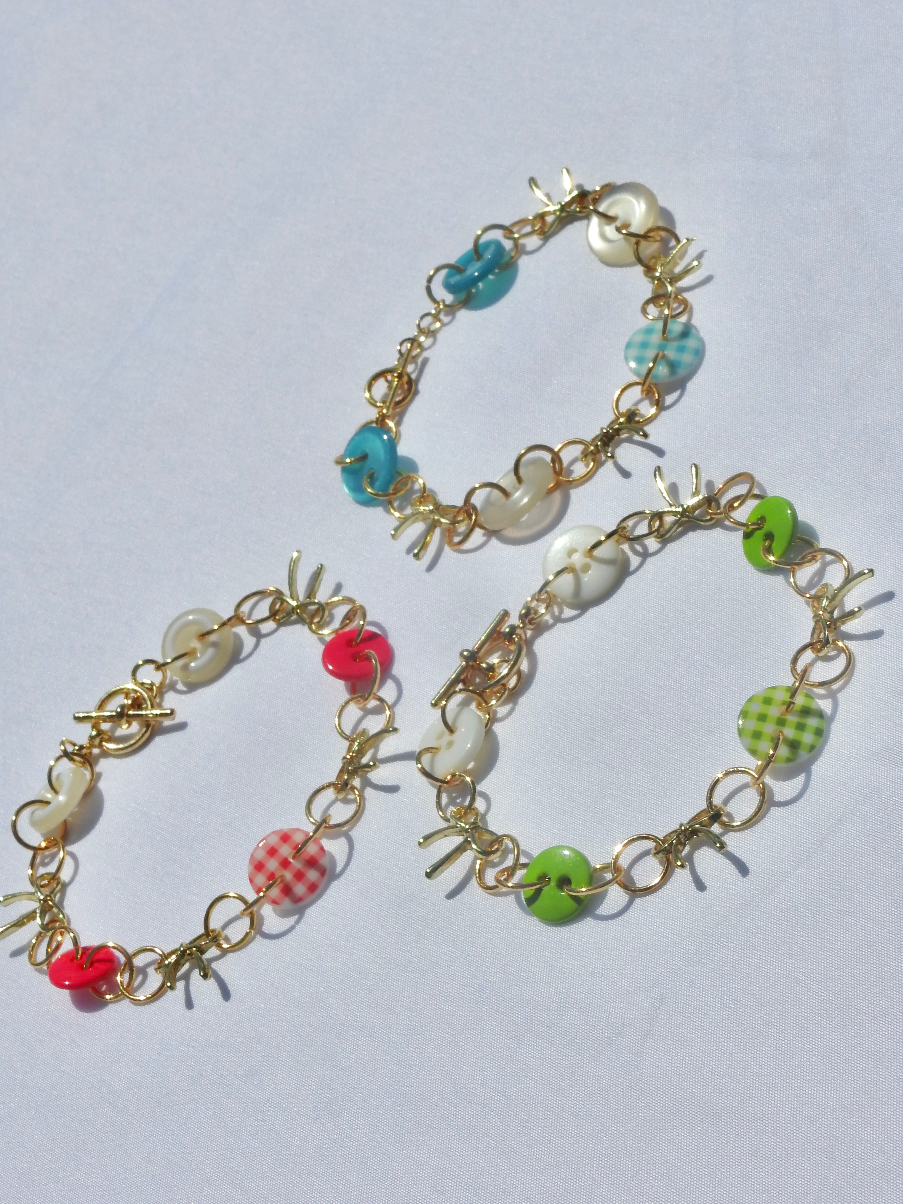 Buttons & Bows Plaid Bracelet