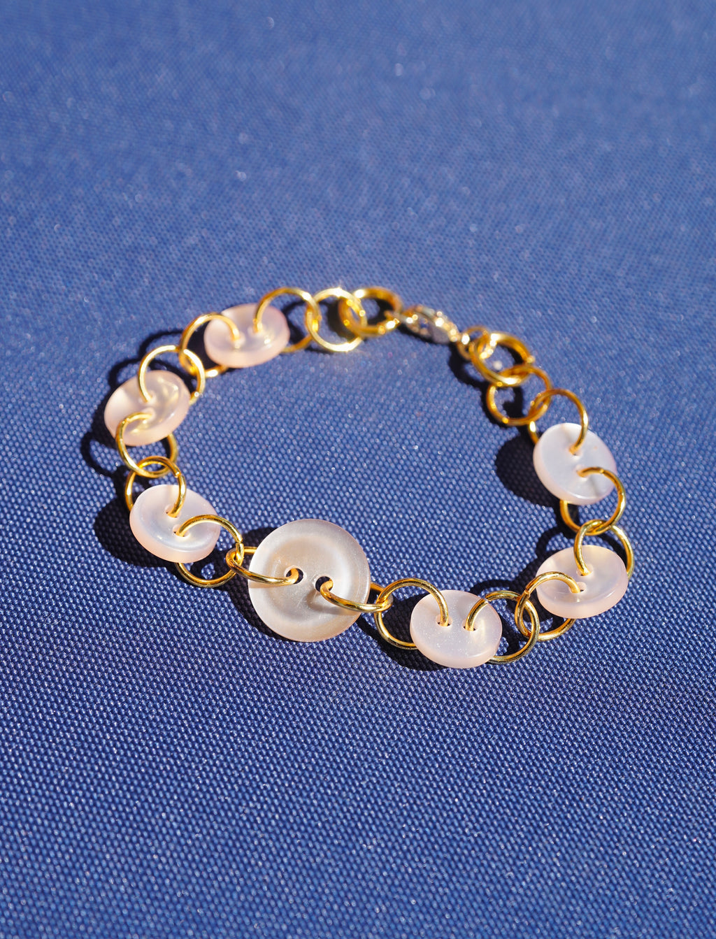 White Buttoned Bracelet