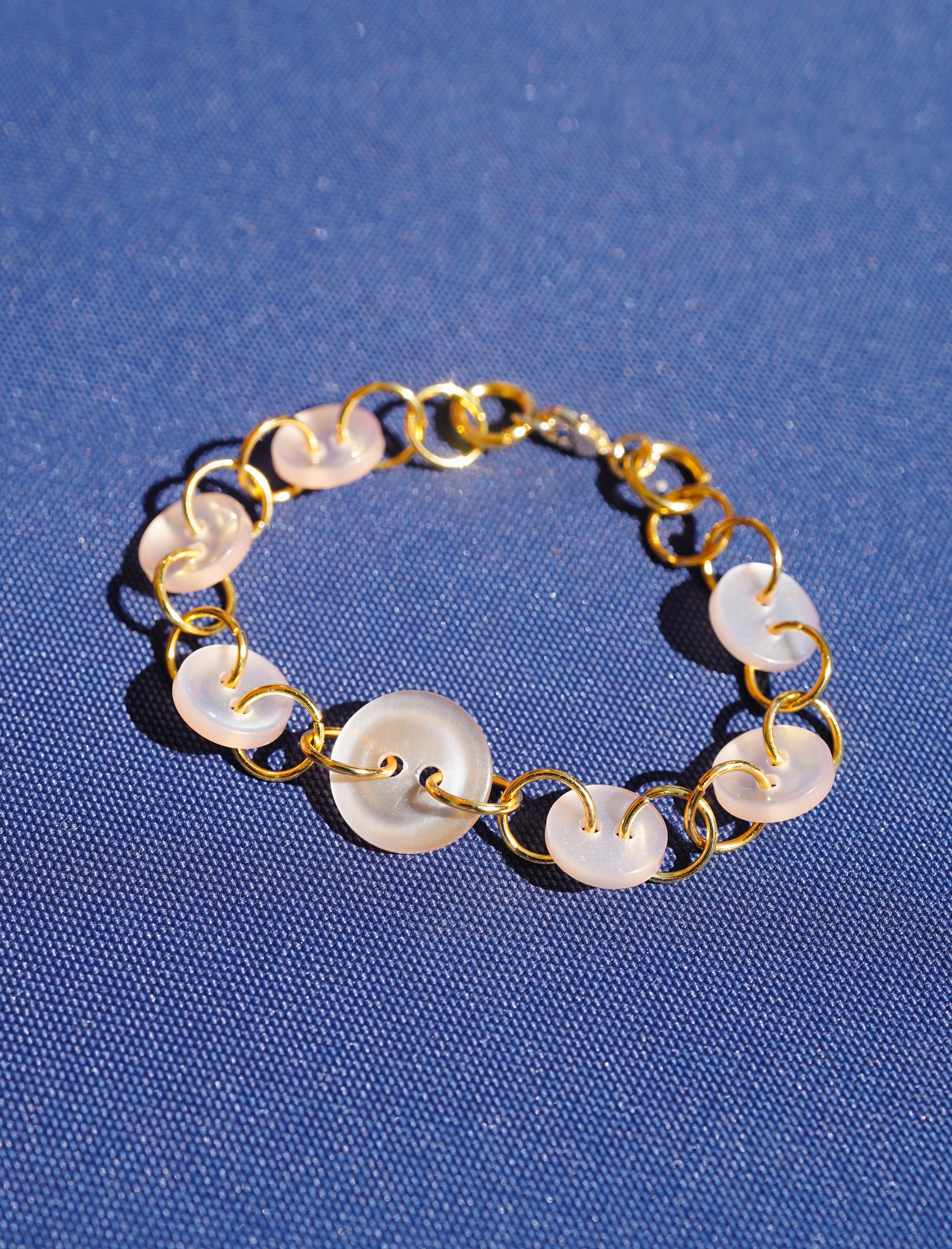 White Buttoned Bracelet