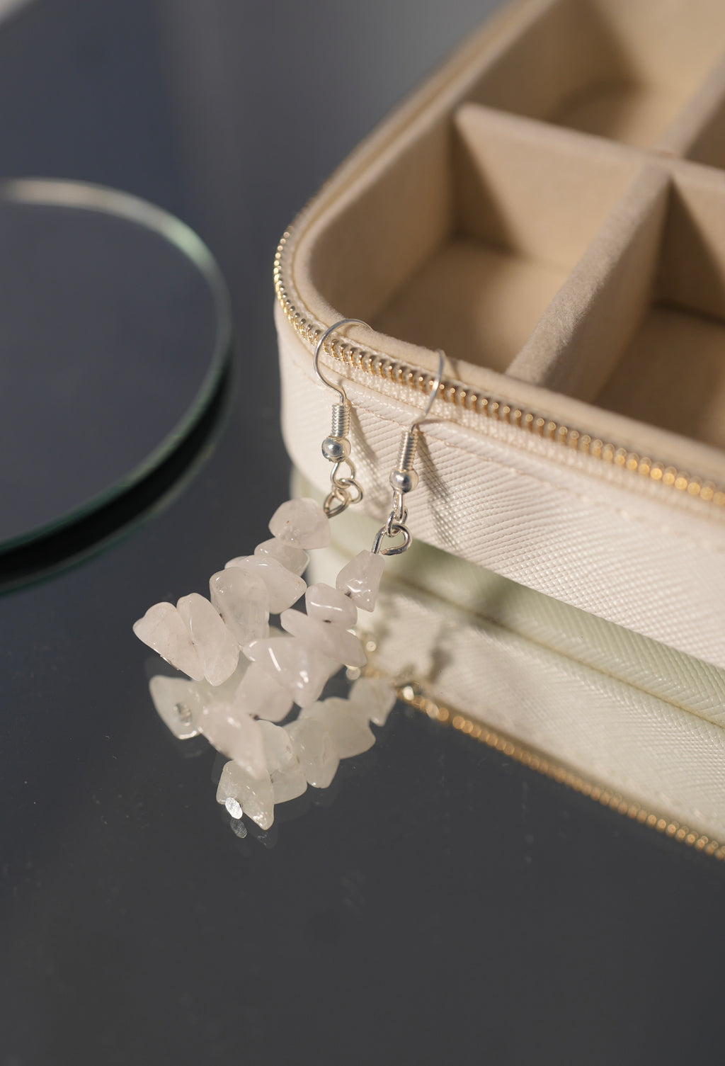 White Stacked Earrings