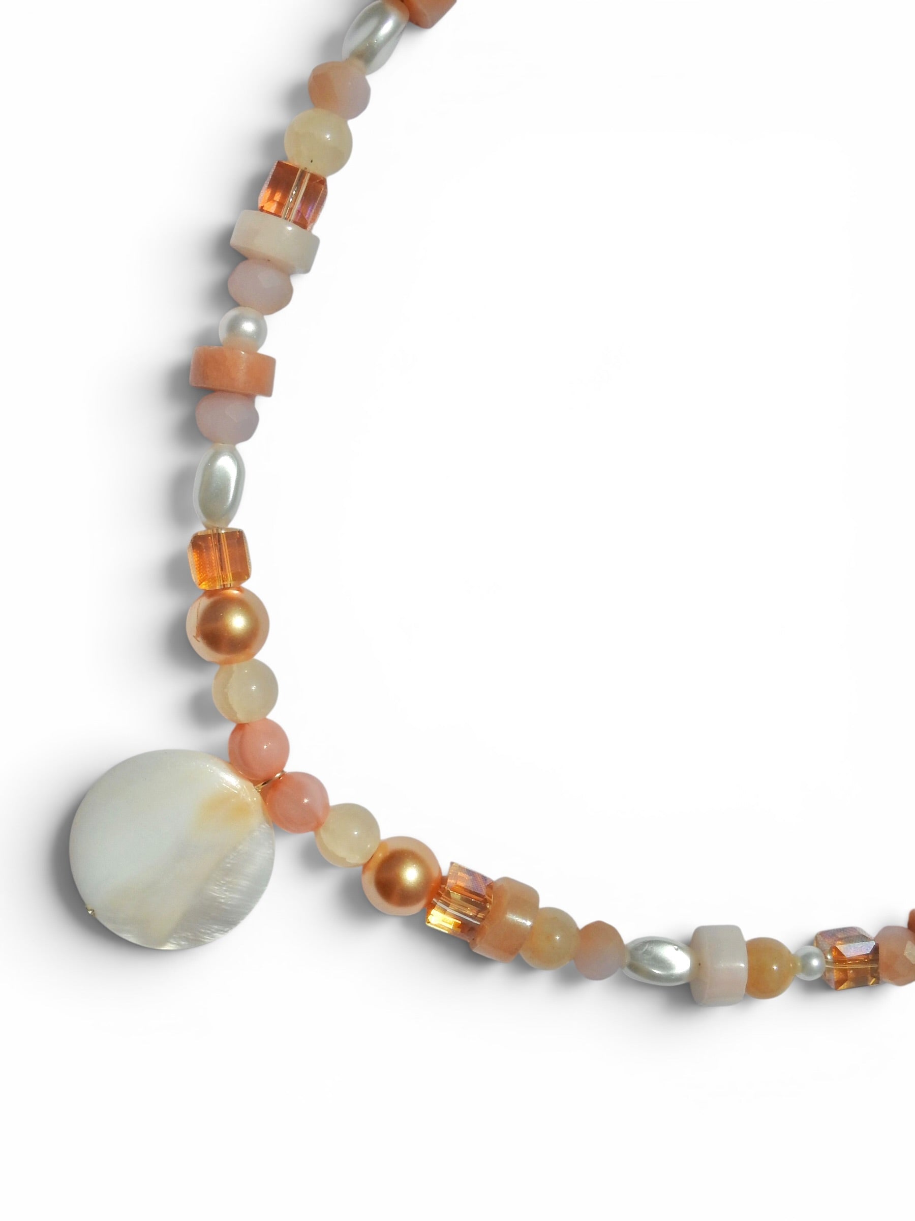 Peachy Beaded Necklace