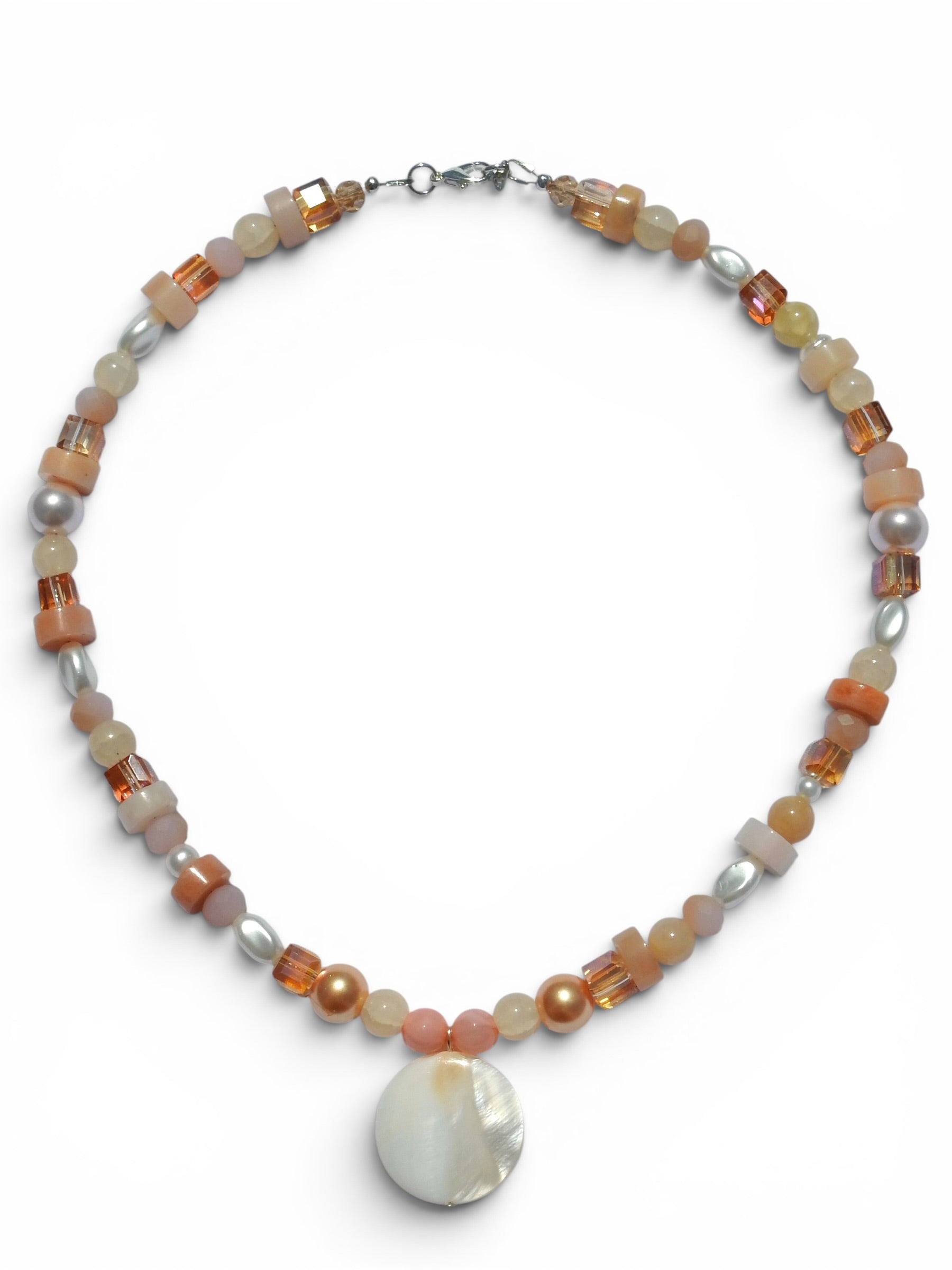 Peachy Beaded Necklace