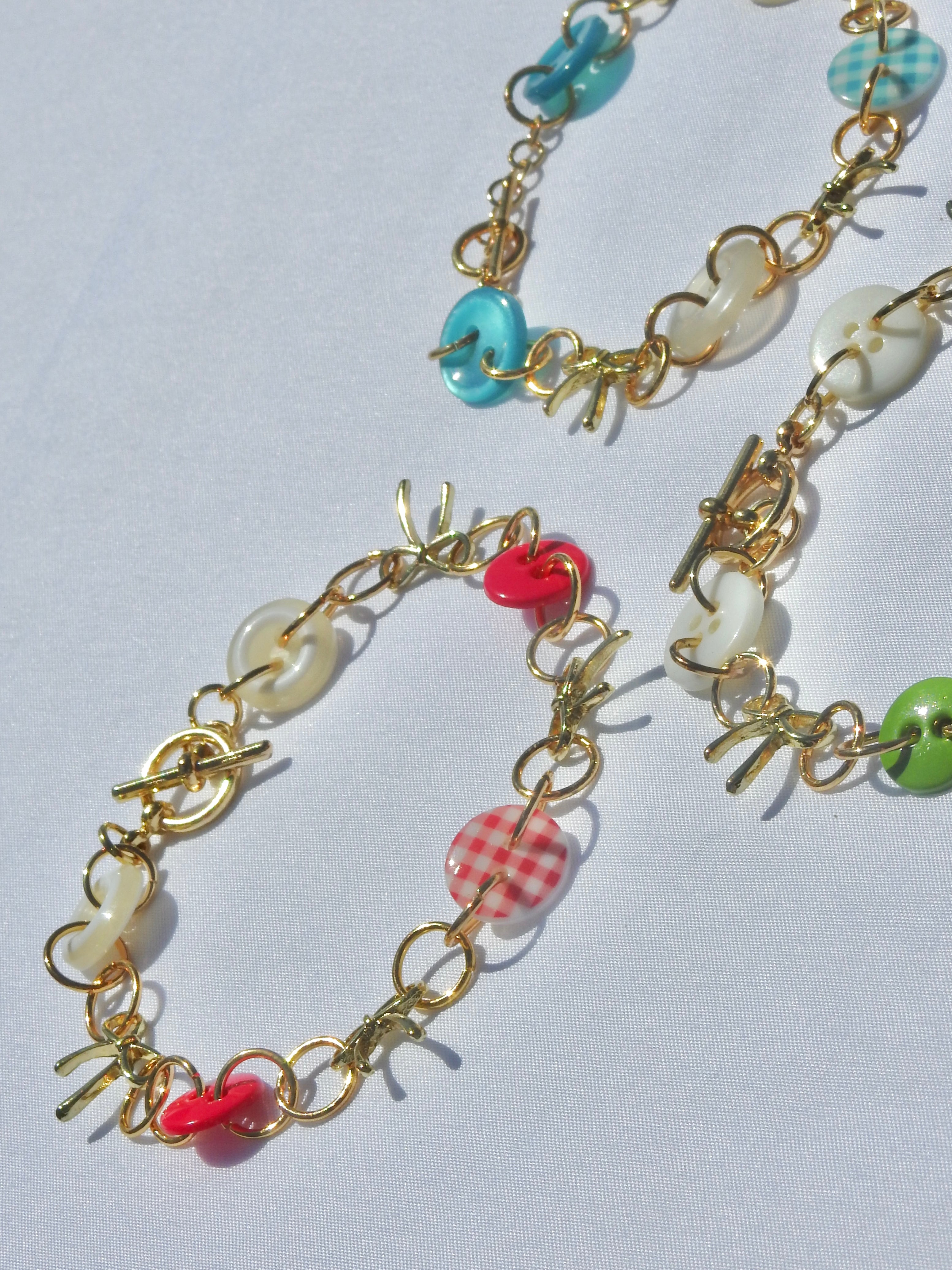 Buttons & Bows Plaid Bracelet