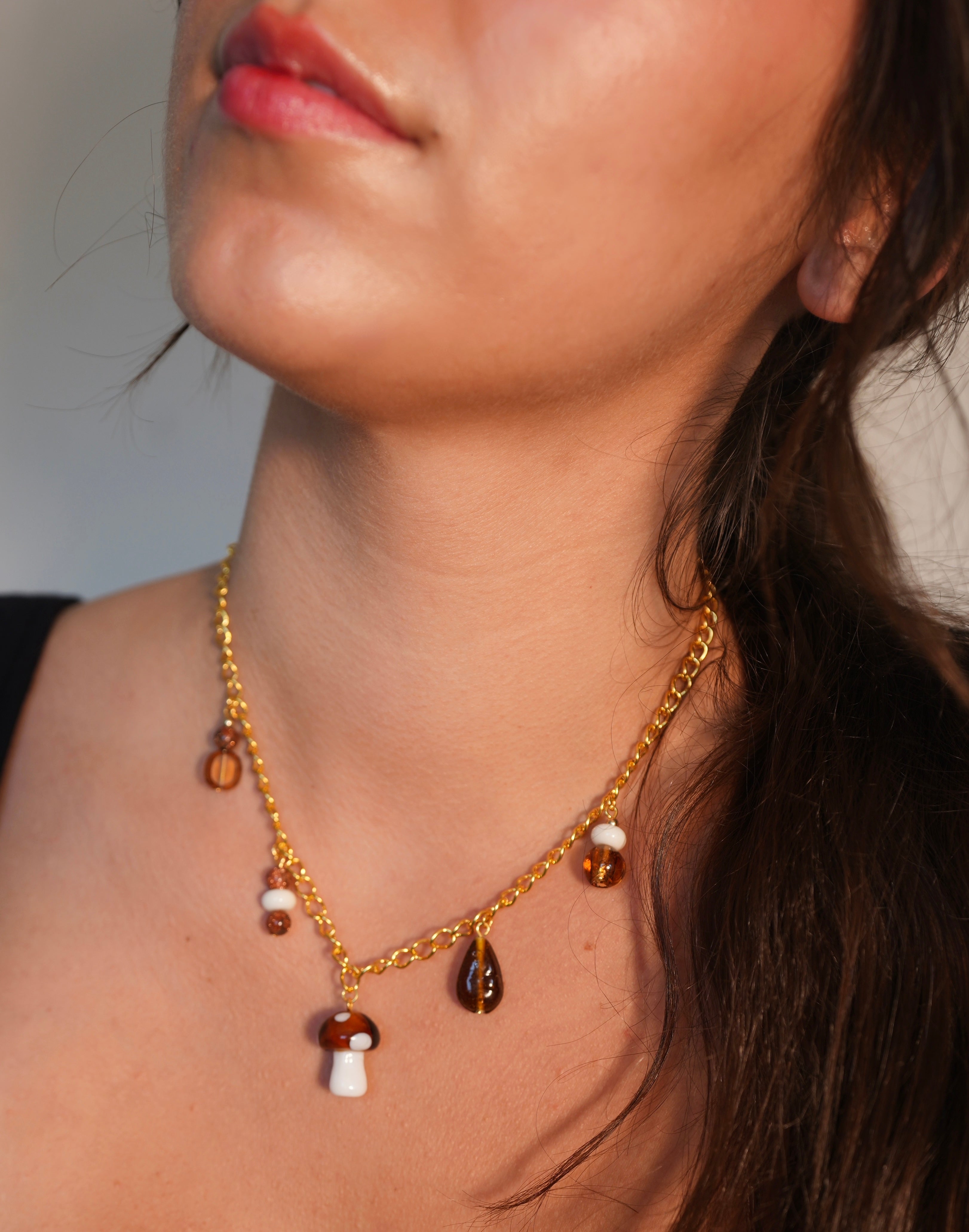 Mushroom Gold Charm Necklace