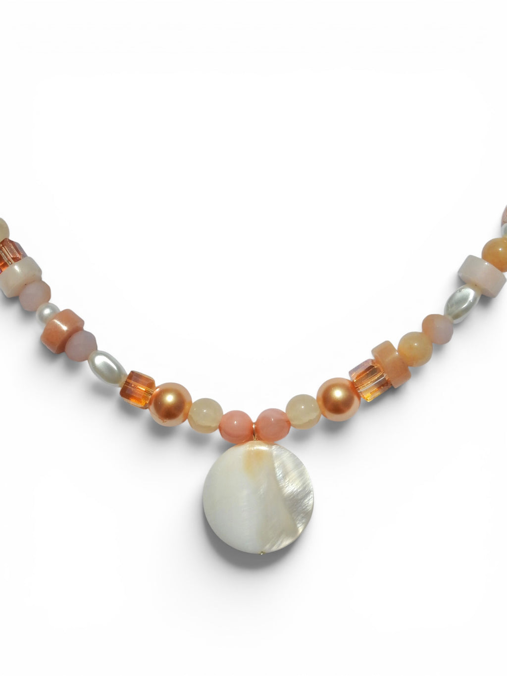 Peachy Beaded Necklace