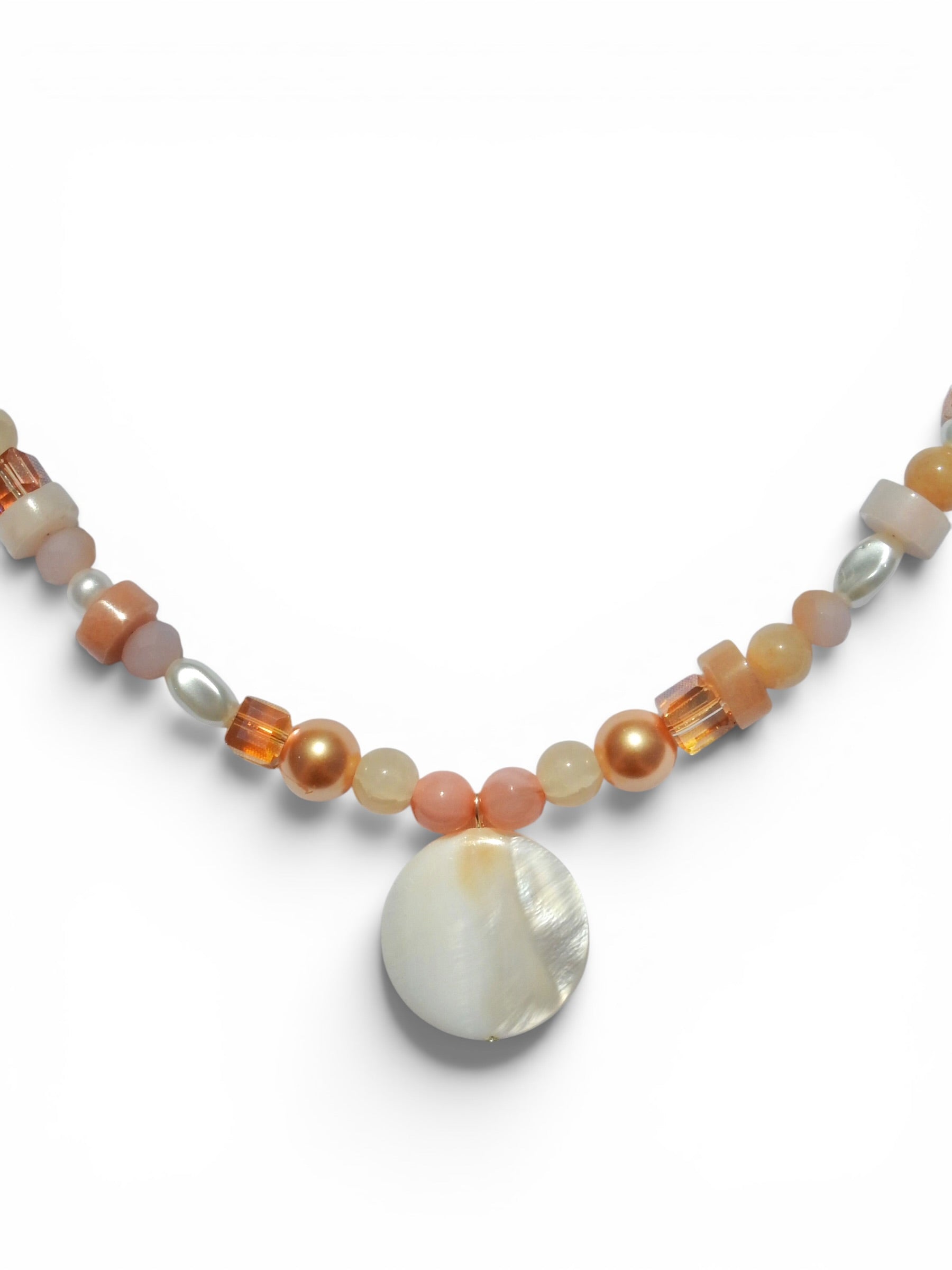 Peachy Beaded Necklace