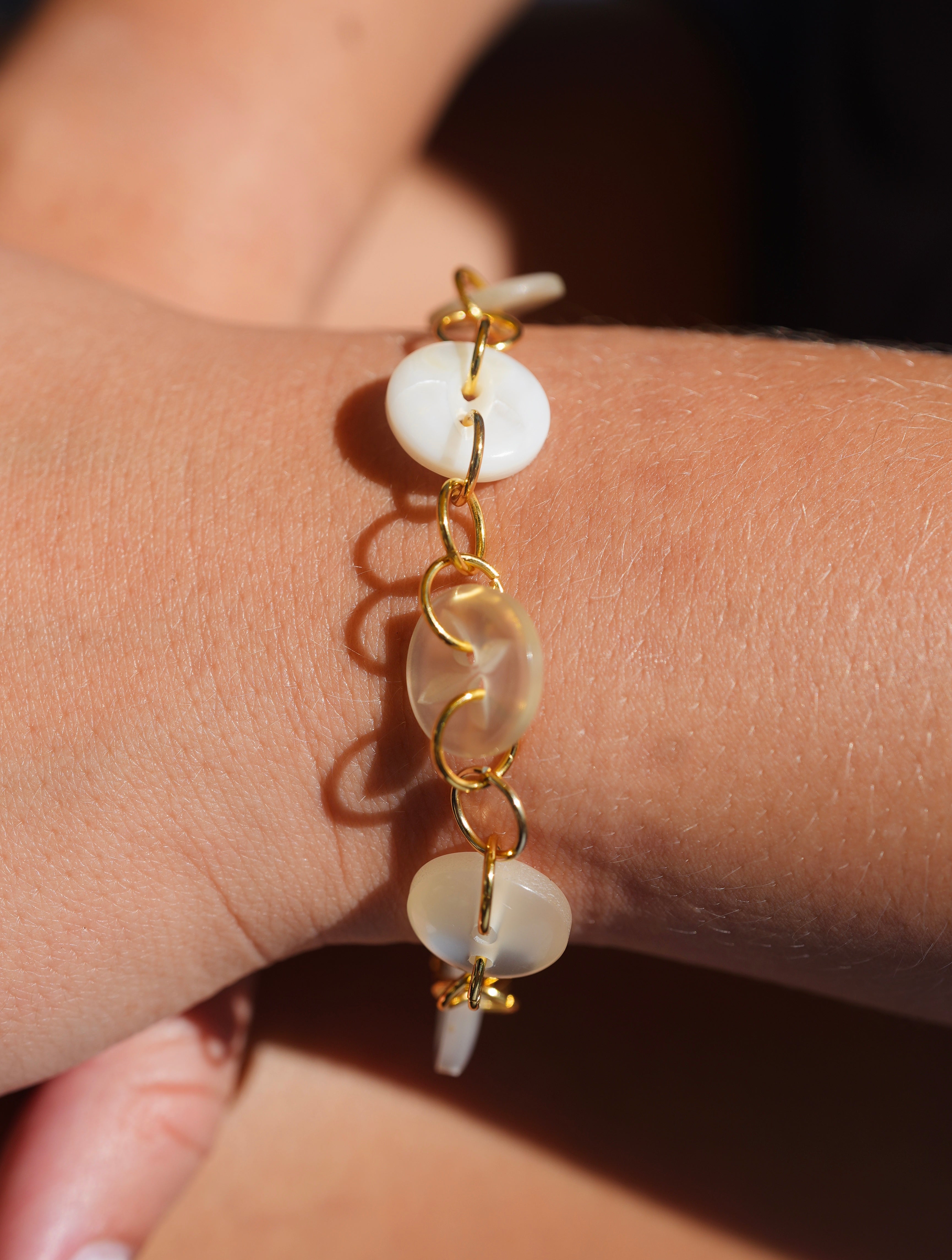 White Buttoned Bracelet