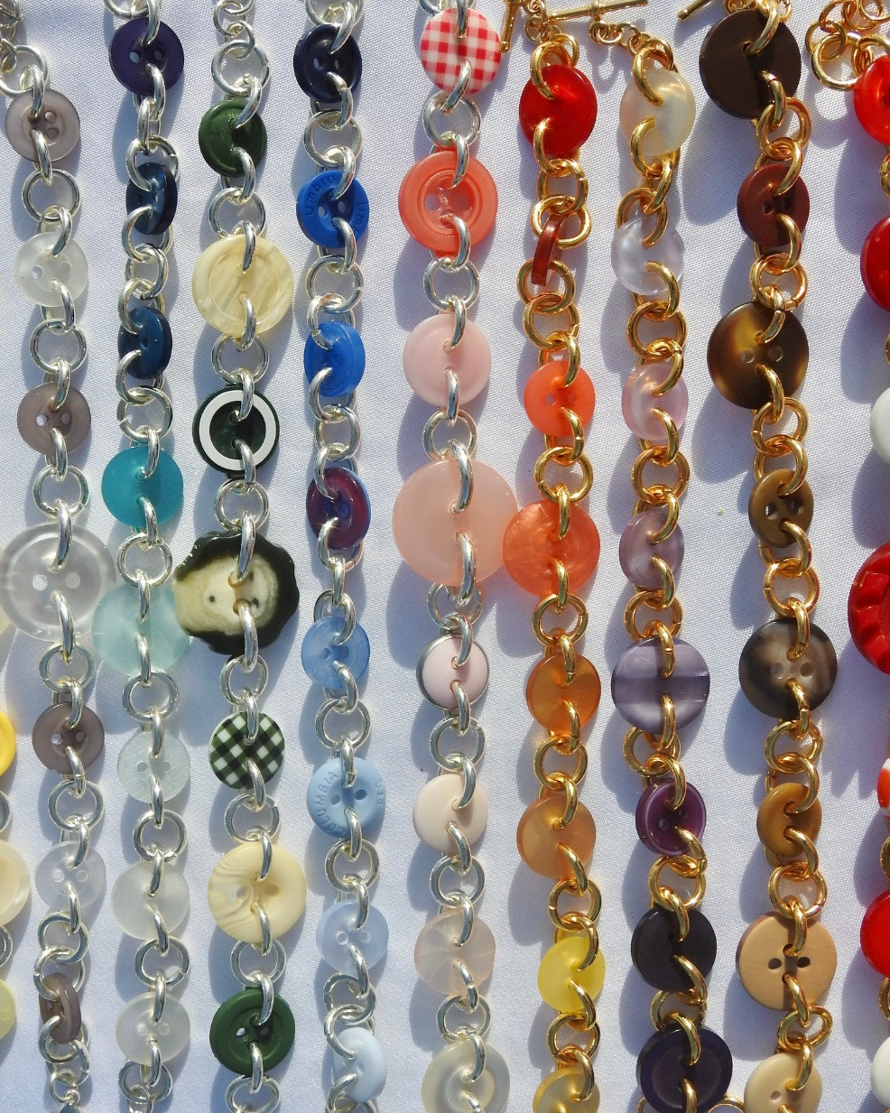 Pinky Ombré Button Bracelet